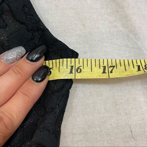 Homemade Black Fit and Flare V Neck and Back Midi Length Party Dress Size 2 - Picture 14 of 16